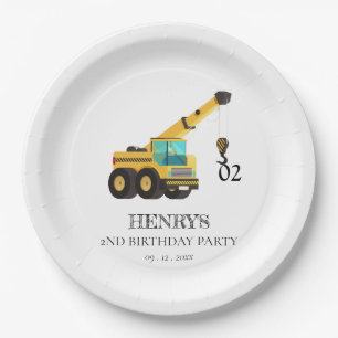 Assiettes En Carton Véhicules de construction Fête d'anniversaire tout