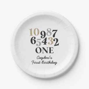 Assiettes En Carton Veille du Nouvel An Compte à rebours Premier Anniv