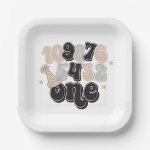 Assiettes En Carton Veille du Nouvel An Compte à rebours Premier Anniv