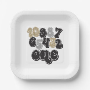Assiettes En Carton Veille du Nouvel An Compte à rebours Premier Anniv