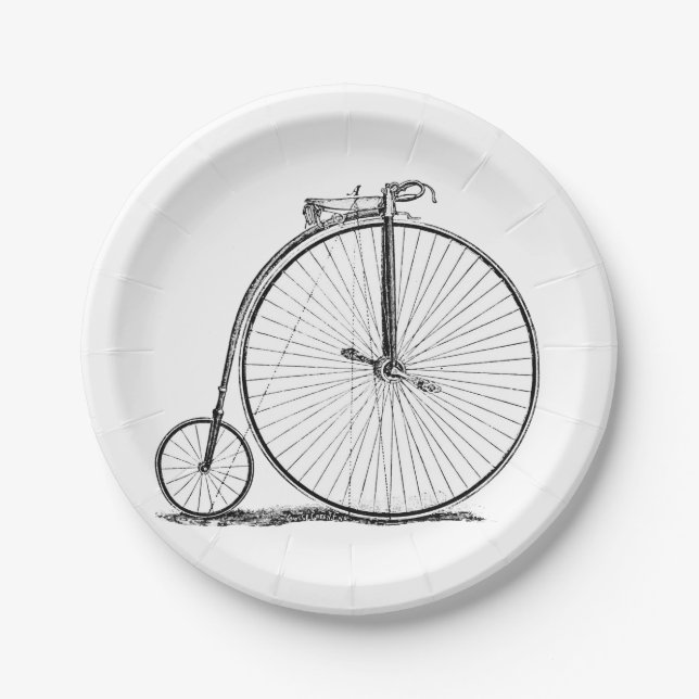 Assiettes En Carton Vélo à grande roue Penny Farthing (Devant)