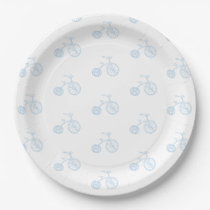 Assiettes En Carton Vélo bleu