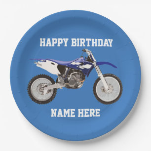 Assiettes En Carton Vélo droit bleu Anniversaire Sport Plaques en pap