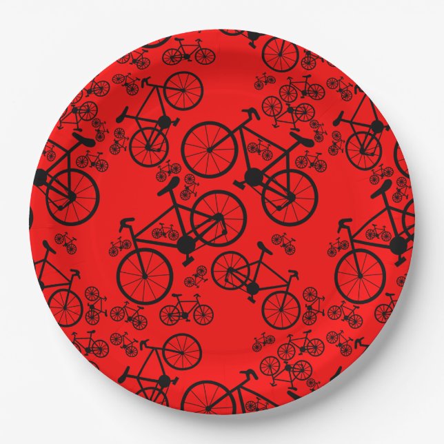 Assiettes En Carton Vélos Grand et Petit (Devant)