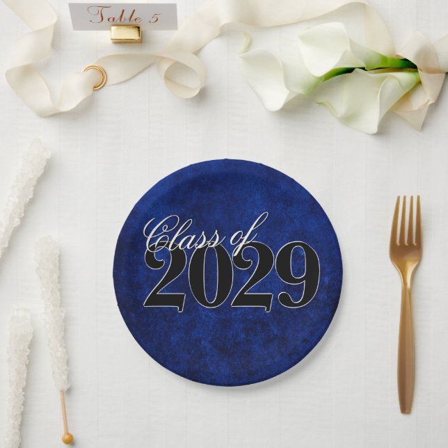 Assiettes En Carton Velvet Grad | Sapphire Blue Dark Jewk Tone Grunge (Mariage)