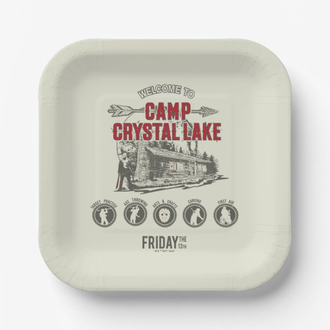 Assiettes En Carton Vendredi 13 | Bienvenue à Camp Crystal Lake (Recto)