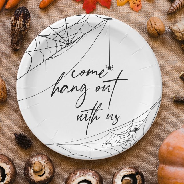 Assiettes En Carton Venez Accrocher Avec Nous La Fête De L'Halloween (Créateur téléchargé)