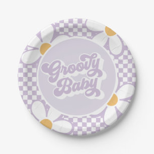 Assiettes En Carton Vérificateur de marguerite super pour bébé pourpre