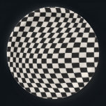 Assiettes En Carton Vérifier le tableau de bord du Motif noir et blanc<br><div class="desc">Retro À damiers motif - chèque tordu noir et blanc / damier ondulé et déformé.</div>