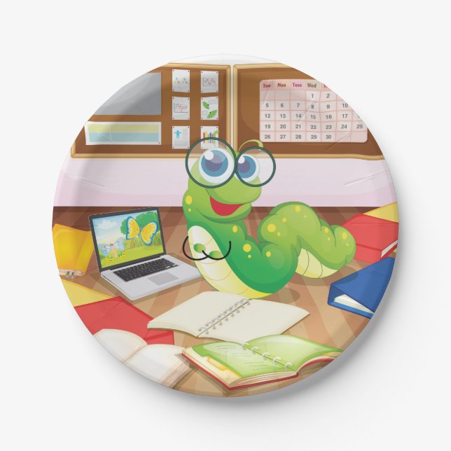 Assiettes En Carton Vers de livre en cours (Devant)