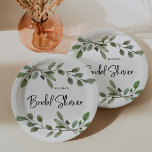 Assiettes En Carton Vert aquarelle simple | FÊTE DES MARIÉES<br><div class="desc">Ces belles plaques minimalistes en papier de douche à nuptiale présentent des feuilles verts botaniques simples aquarelles sur un arrière - plan blanc et propre. La typographie en noir tendance dit "douche nuptiale" et ajoute une touche supplémentaire de style moderne.</div>