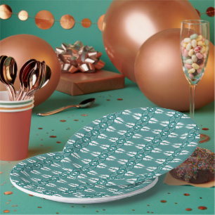 Assiettes En Carton Vert avec plaque de papier blanc