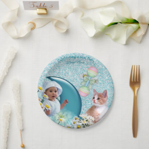 Assiettes En Carton Vert bleu turquoise