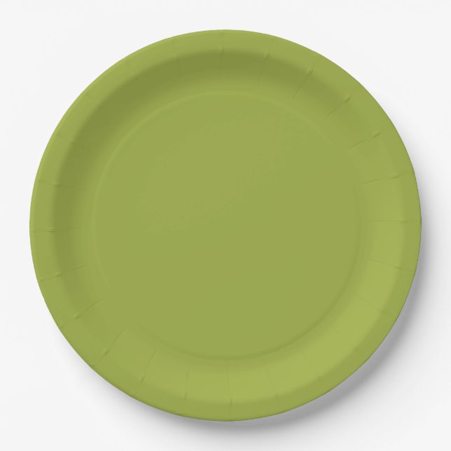 Assiettes En Carton Vert olive (Devant)