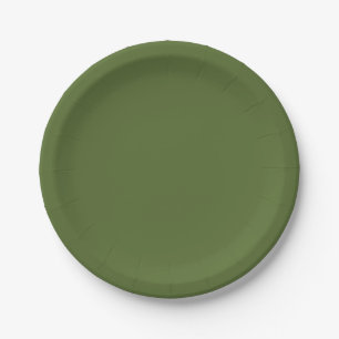 Assiettes En Carton Vert olive foncé
