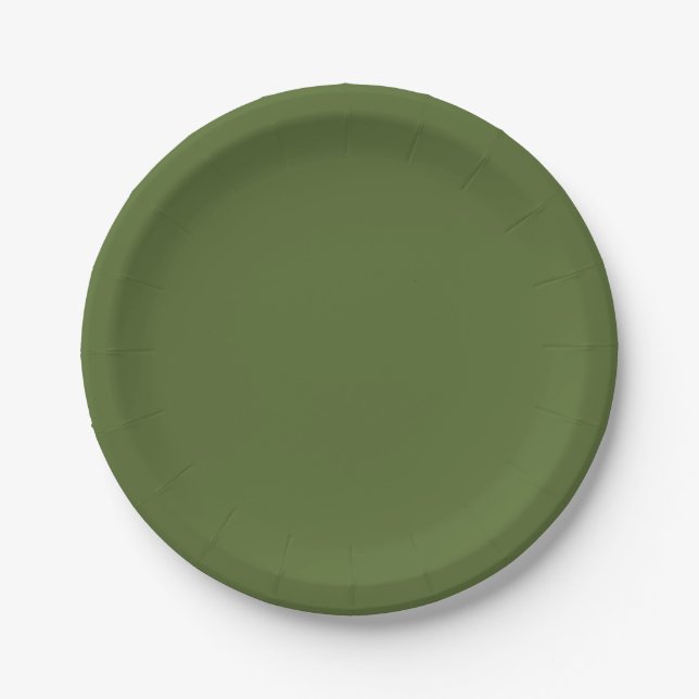 Assiettes En Carton Vert olive foncé (Devant)
