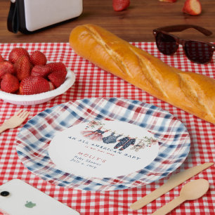 Assiettes En Carton Vêtements de bébé américains pour la fête national