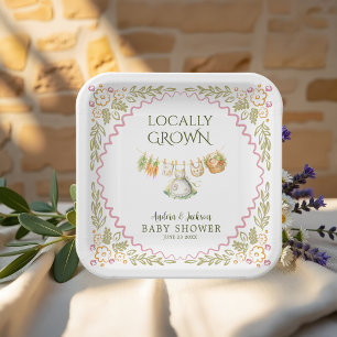 Assiettes En Carton Vêtements fabriqués localement Corde à linge Fleur