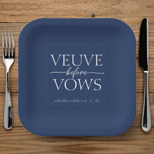 Assiettes En Carton Veuve avant vows Marine Bleu et blanc Fête des mar