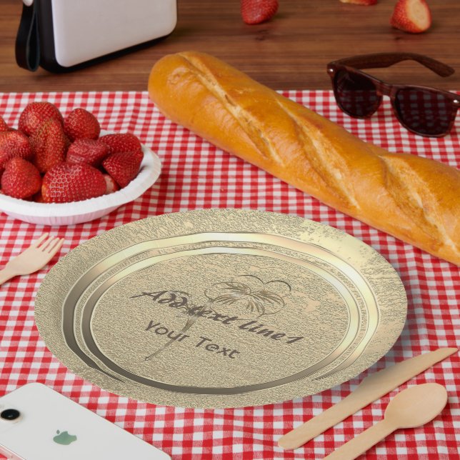 Assiettes En Carton Vibe Gold Holiday (Pique-nique)