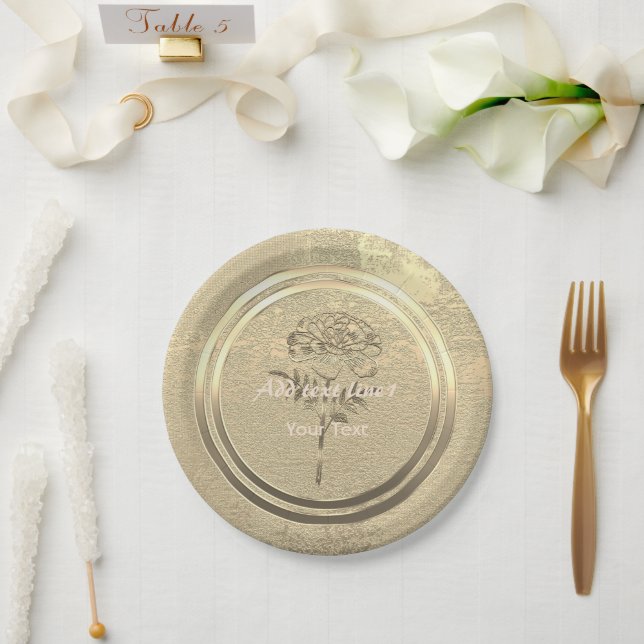 Assiettes En Carton Vibe Gold Holiday (Mariage)