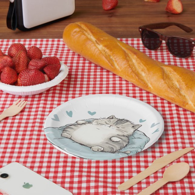 Assiettes En Carton Vibes Chubby Chat Chill (Pique-nique)