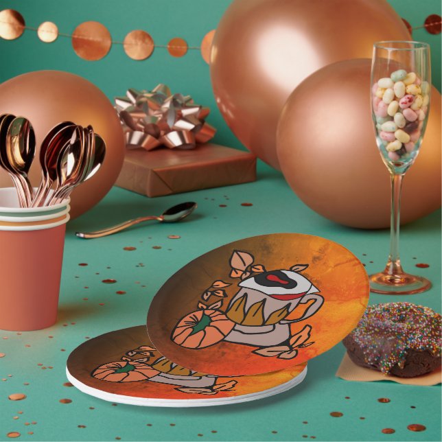 Assiettes En Carton Vibes citrouilles et brassées à la perfection (Multi)