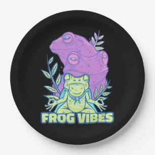Assiettes En Carton Vibes de grenouille de yoga