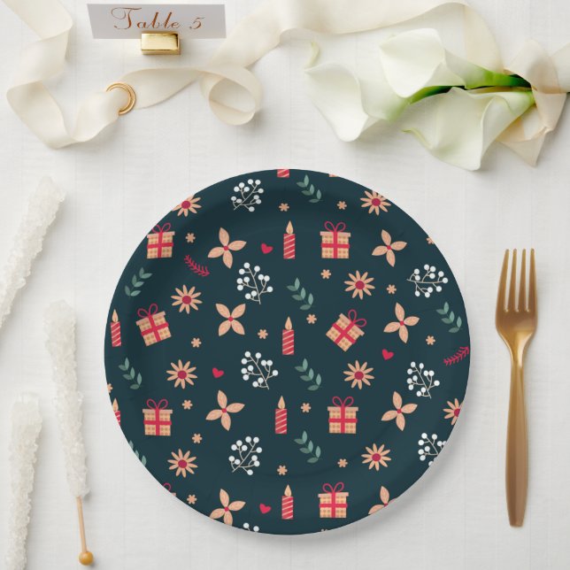 Assiettes En Carton Vibes de Noël (Mariage)