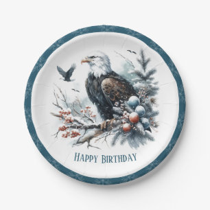 Assiettes En Carton Vibes d'hiver Aigle chauve - Anniversaire