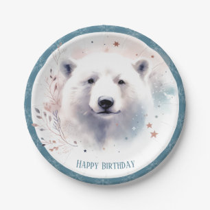 Assiettes En Carton Vibes d'hiver Ours polaire Anniversaire