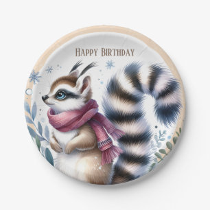 Assiettes En Carton Vibes d'hiver Ringtail - Anniversaire