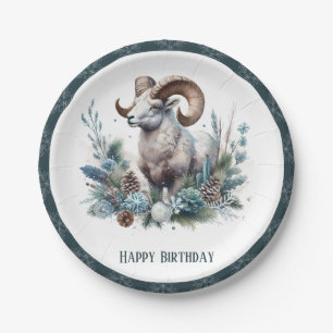 Assiettes En Carton Vibes d'hiver Rocky Mountain Bighorn Mouton Annive