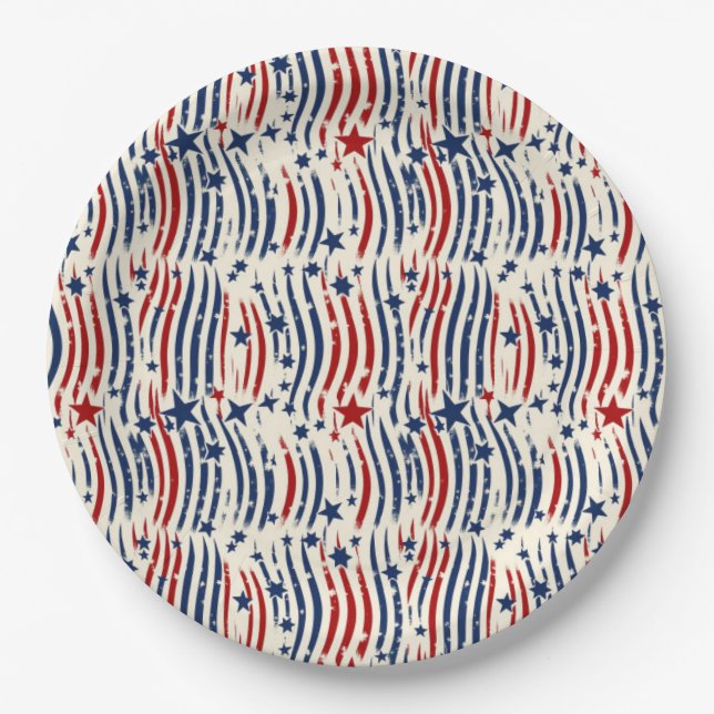 Assiettes En Carton Vibes du parti patriotique (Devant)