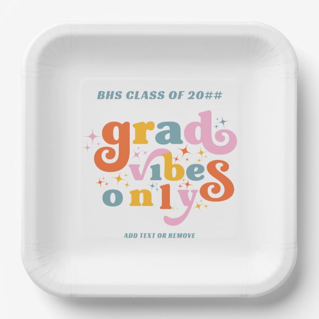Assiettes En Carton Vibes Grad Seulement Graduation Party Classe De 20 (Recto)