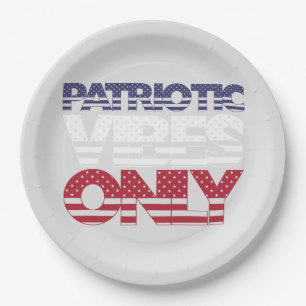 Assiettes En Carton Vibes patriotiques seulement Étoiles et rayures US