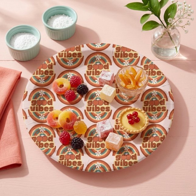 Assiettes En Carton Vibes Positives (Créateur téléchargé)