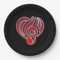 Vibrations Amour Musical Cœur Rouge Note De Musiqu