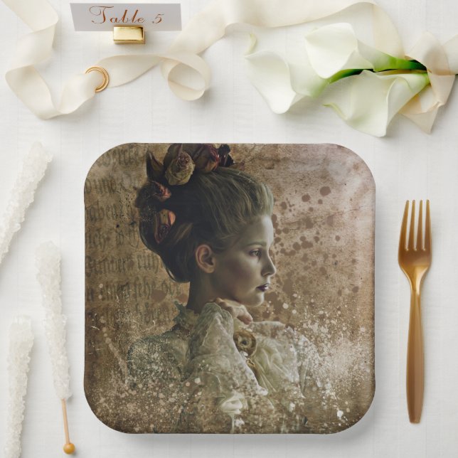 Assiettes En Carton Victorian Ghost Lady in Waiting (Mariage)