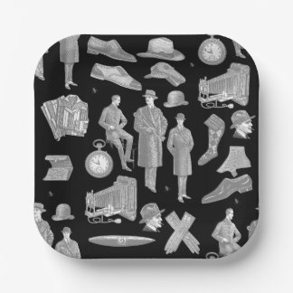 Assiettes En Carton victorian men's style antique menswear toile black