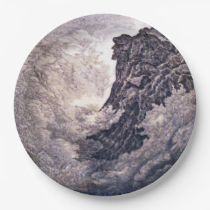 Assiettes En Carton Vieil homme en montagne N.H. Image vintage de plat