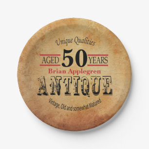 Assiettes En Carton Vieille, antique et Vintage 50e anniversaire Desig