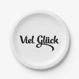 Assiettes En Carton Viel Glück   Bonne chance Langue Allemande