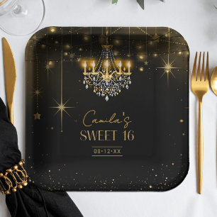 Assiettes En Carton Vieux Hollywood Lustre en Glam Sweet 16 ID1108