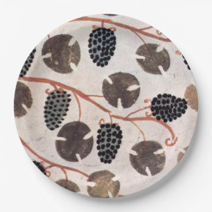 ASSIETTES EN CARTON VIGNE ET RAISINS ÉGYPTIENS ANTIQUES