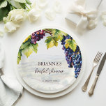 Assiettes En Carton Vignoble vin été nuptiale douche imprimé<br><div class="desc">Vignoble jardin jardin d'été douche nuptiale monogramme papier imprimé plaques modèle vaisselle personnalisée vin vin vin de jardin nuptiale décorations de table grappes de raisins et vignes vin d'été nuptiale douche thème</div>