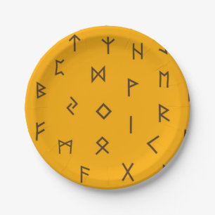 Assiettes En Carton Viking Runes Motif