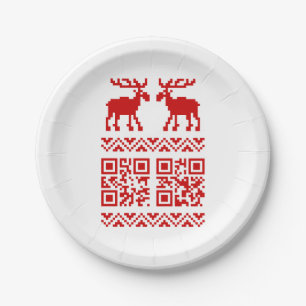 Assiettes En Carton Vilain Sweater QR Code Bonne année!