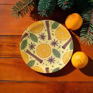 Assiettes En Carton Vin de Noël mulet jaune épicé