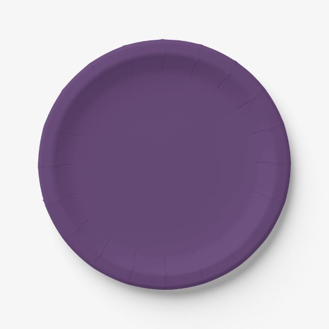 Assiettes En Carton Vin de prune solide violet (Devant)